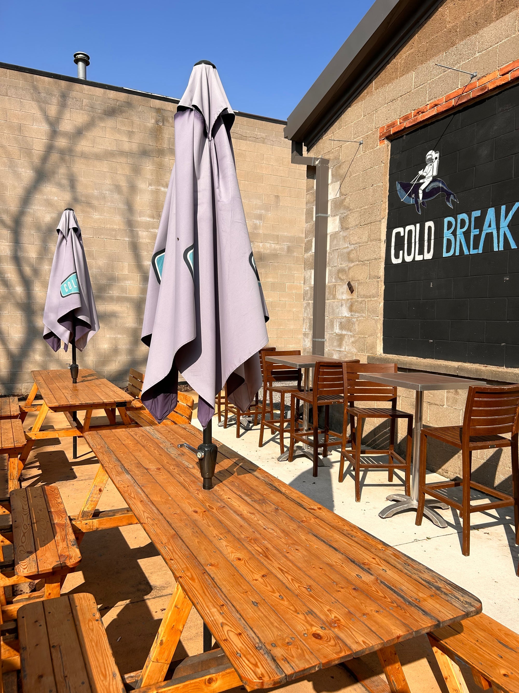 The Cold Break patio and painted mural