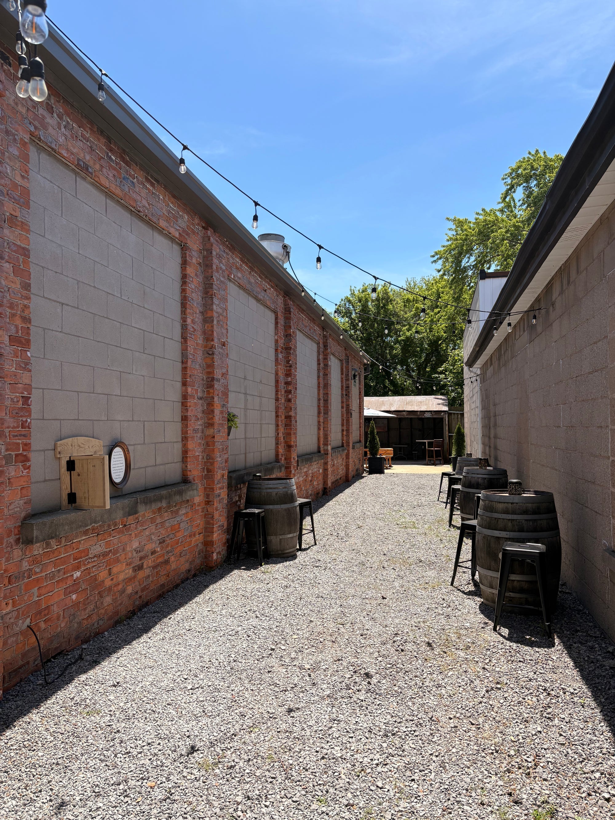 The Cold Break patio set for an event